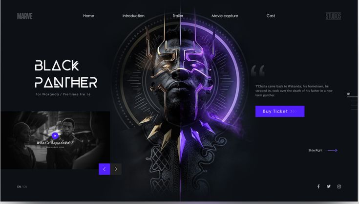 Black Panther Web Design Image